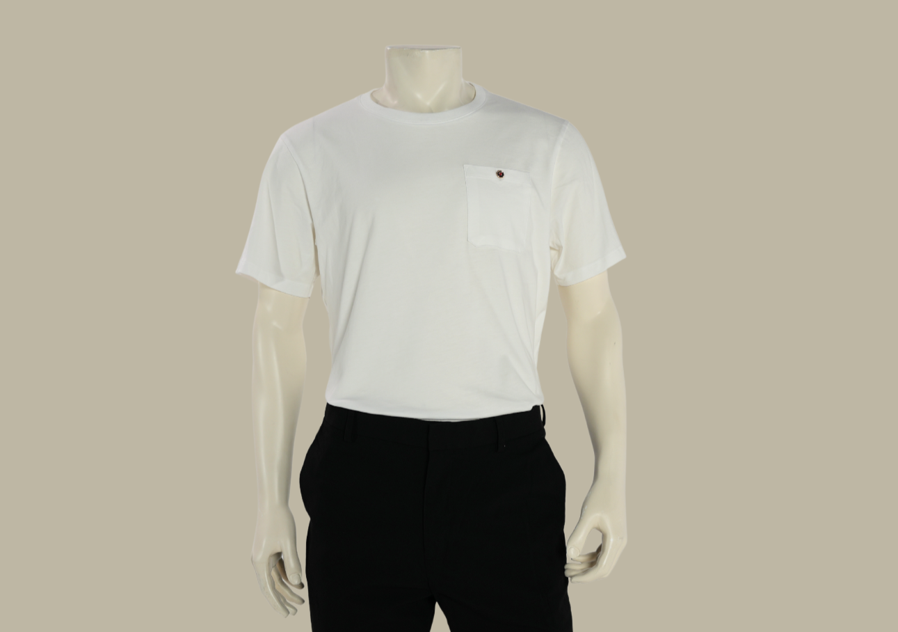 "14K Forever Button" Mens White Shirt