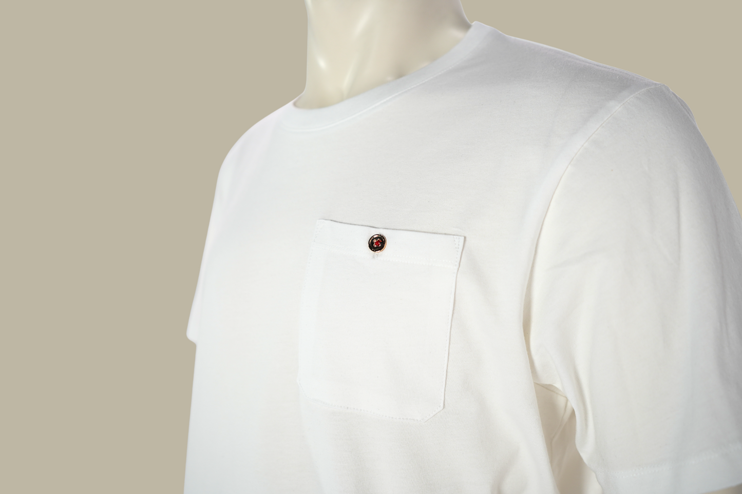 "14K Forever Button" Mens White Shirt