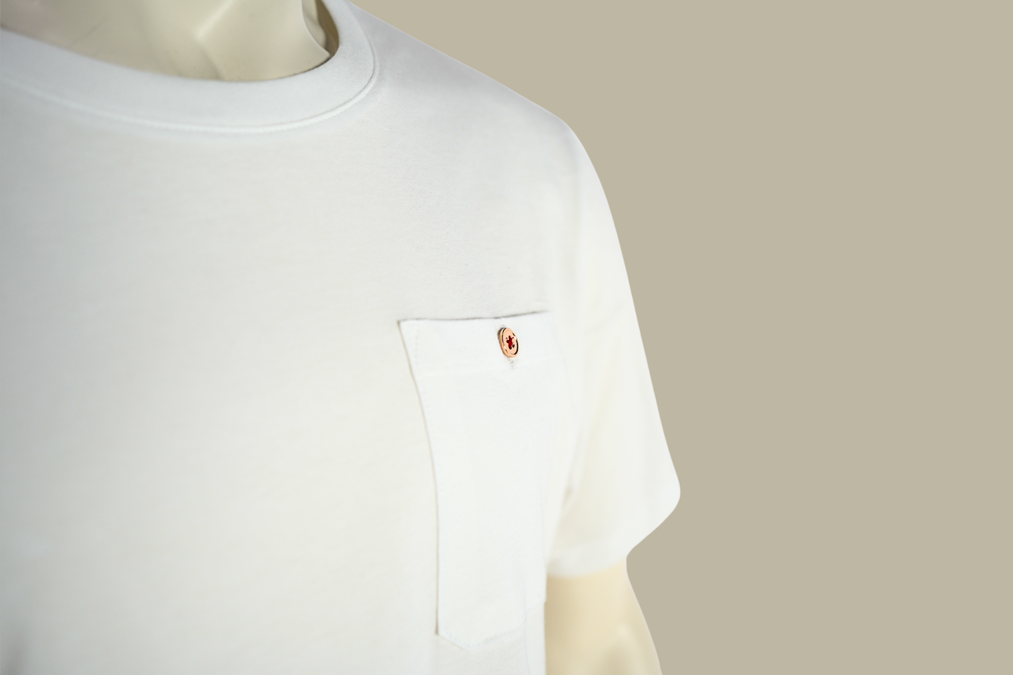 "14K Forever Button" Mens White Shirt