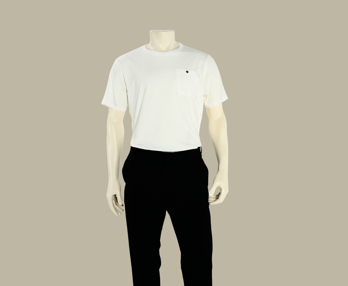 "14K Forever Button" Mens White Shirt