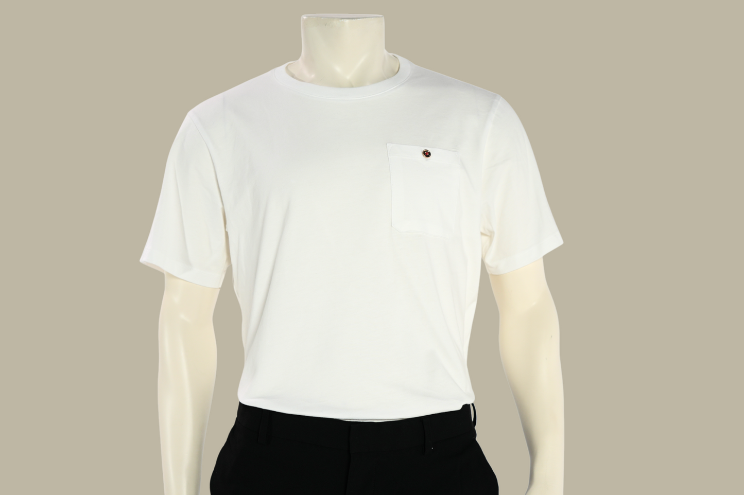 "14K Forever Button" Mens White Shirt