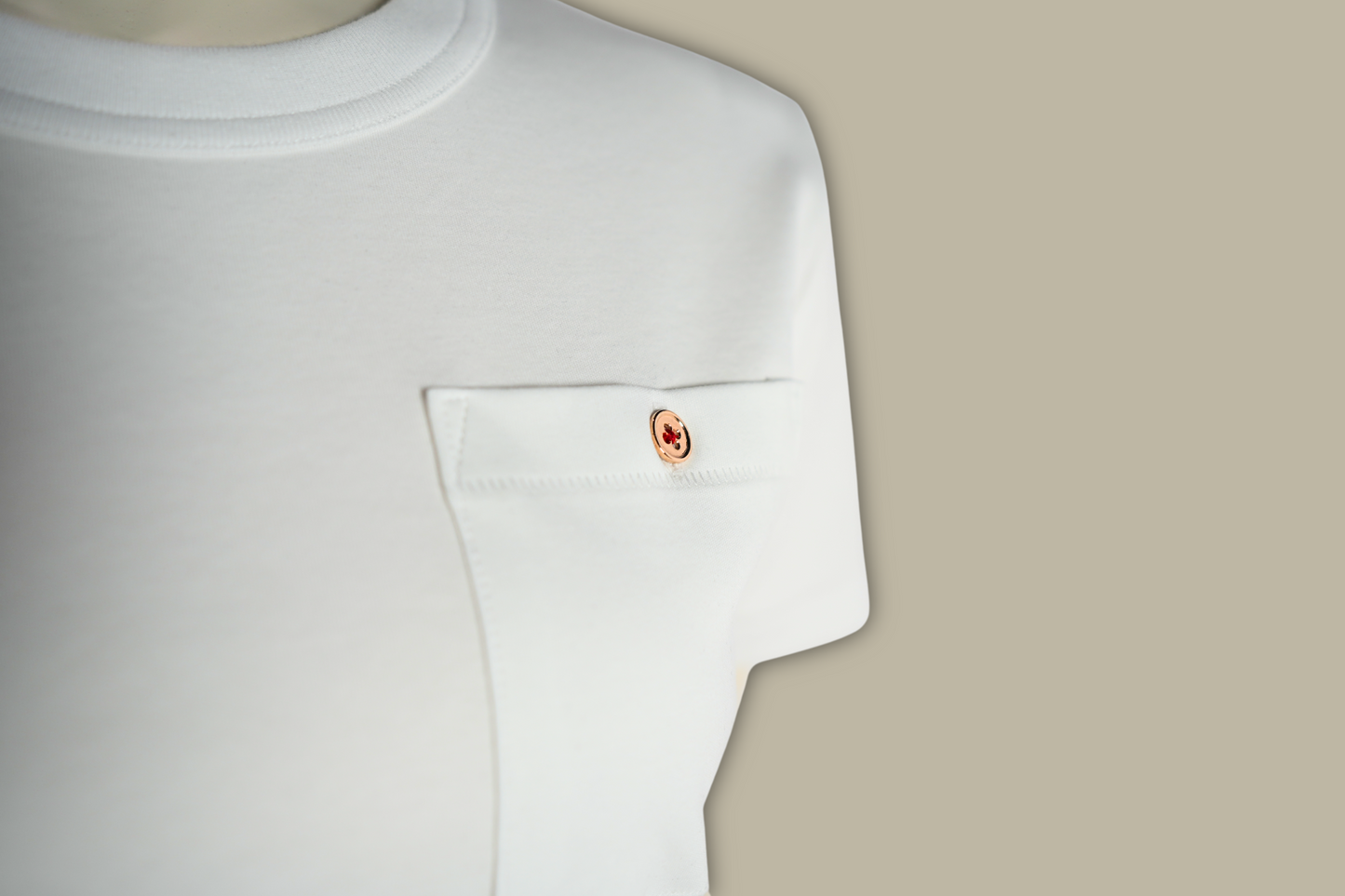 "14K Forever Button" Women's White Shirt