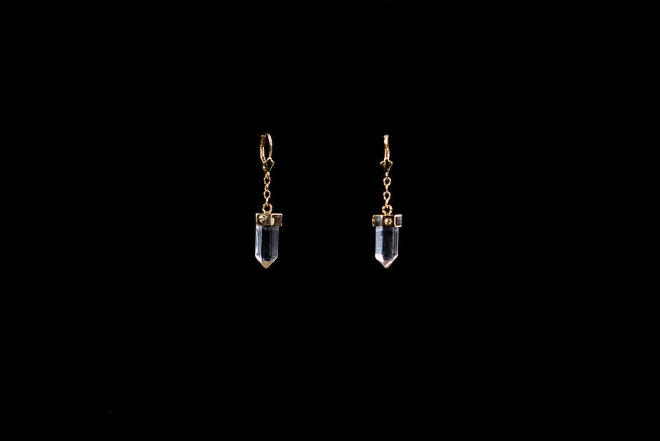 14K Gold Krýstallos Earrings