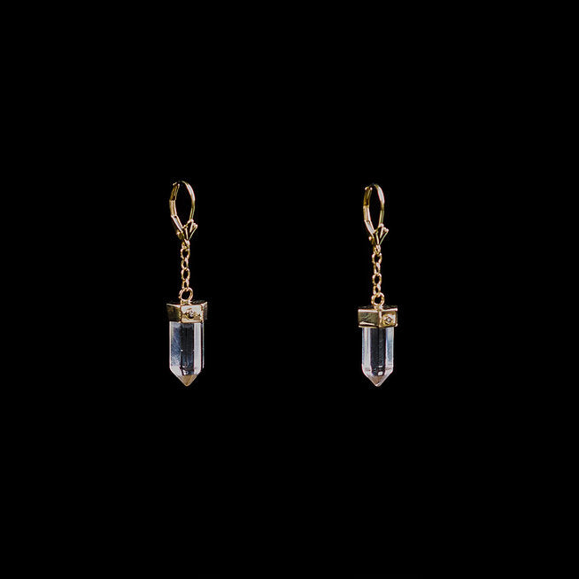 14K Gold Krýstallos Earrings