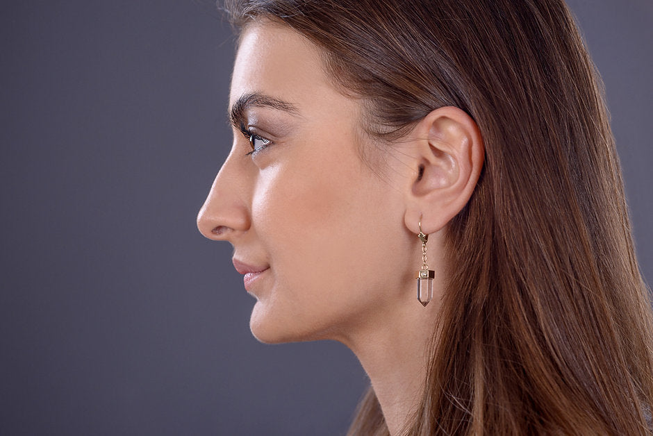14K Gold Krýstallos Earrings