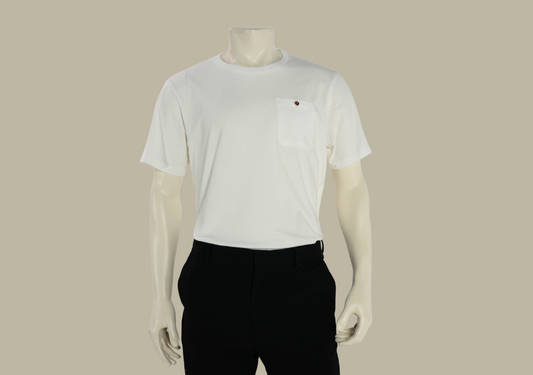 "14K Forever Button" Mens White Shirt