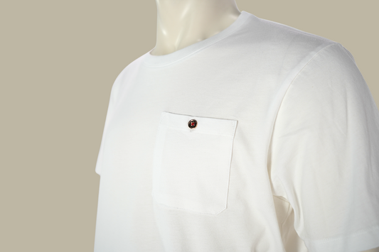 "14K Forever Button" Mens White Shirt