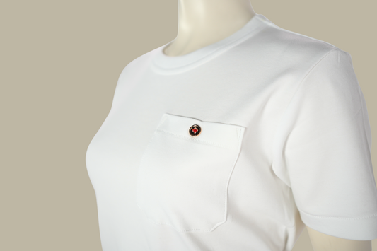 "14K Forever Button" Women's White Shirt