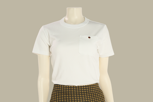 "14K Forever Button" Women's White Shirt