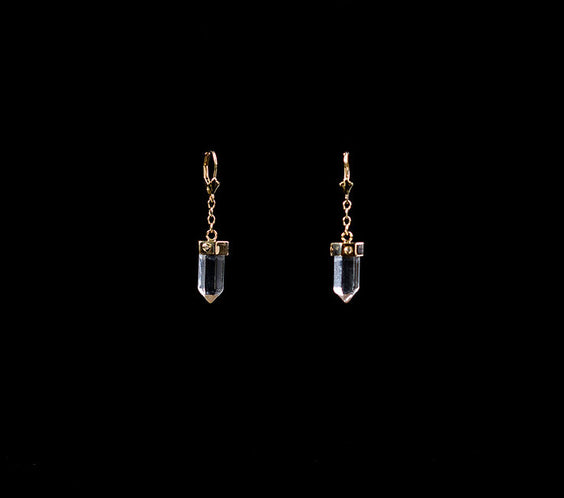 14K Gold Krýstallos Earrings