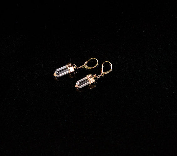14K Gold Krýstallos Earrings