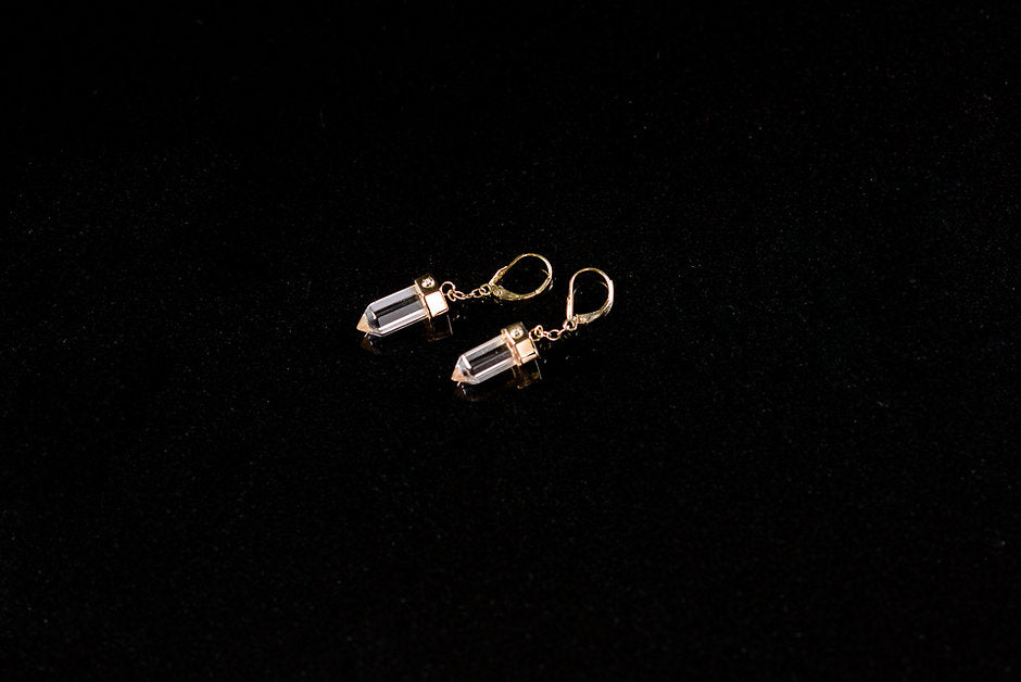 14K Gold Krýstallos Earrings