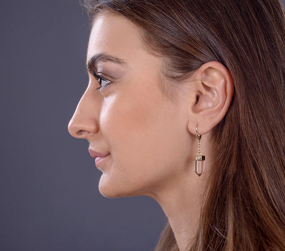14K Gold Krýstallos Earrings